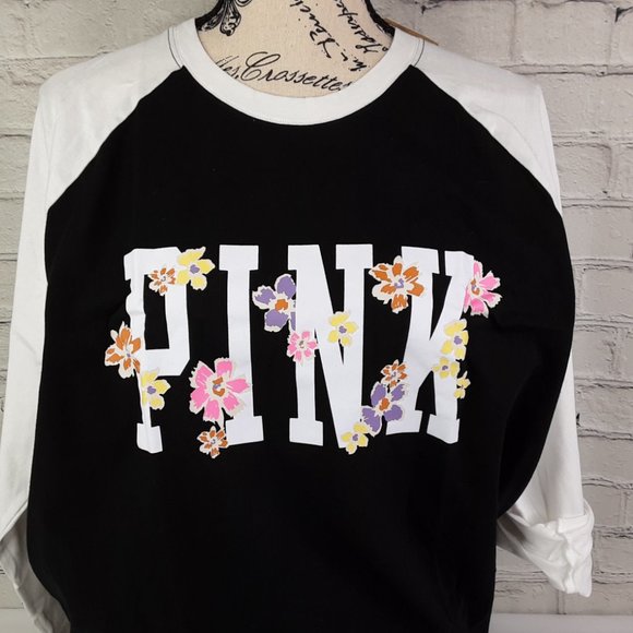 VICTORIA'S SECRET 'PINK' WILD PETAL LOGO RAGLAN TEE - Picture 5 of 16